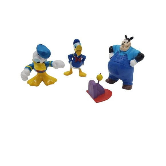 4 pc Disney Pete Donald Duck PVC Figurine Miniature Lot Toys Cake Topper VTG Pla - Picture 1 of 5